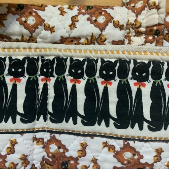 Black Cat Quilted Should Hand Bag Halloween Spooky Small Purse No Brand - Picture 4 of 8